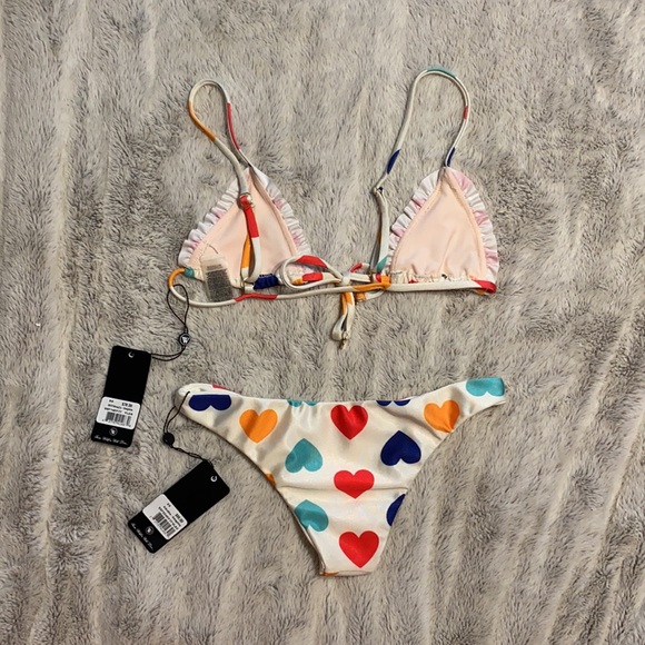 WILDFOX Couture Vintage Hearts Brazilian Bikini - Picture 2 of 6